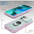 thumbnail image 2 of iPhone 13 Pro Max 5G Case with Slide Camera Cover Military Grade Heavy Duty Shockproof Three-Layer Case with 360° Ring Stand for iPhone 13 Pro Max 6.7"-Green/Pink, 2 of 16