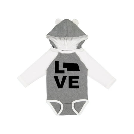Inktastic Love Nebraska Boys or Girls Long Sleeve Baby Bodysuit