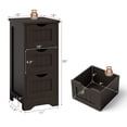 thumbnail image 5 of Topbuy 3-Drawer Bathroom Floor Cabinet Freestanding Side Storage Organizer w/Cut-Out Handle Coffee, 5 of 10