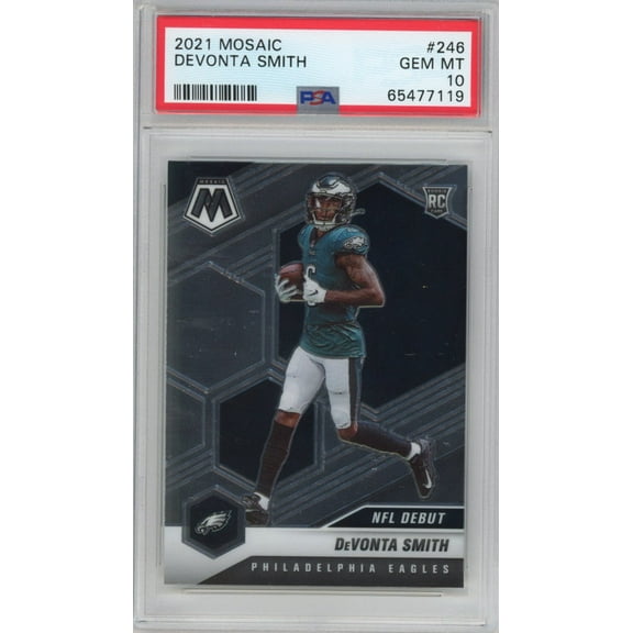 Graded 2021 Panini Mosaic DeVonta Smith #246 Rookie RC Football Card PSA 10 Gem Mint