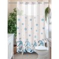 thumbnail image 2 of Gnomes Christmas Tree No Hooks Shower Curtain with Snap in Fabric Liner Set, Winter Blue Snowflakes Retro Linen Shower Curtains Waterproof Bathroom Curtain with See Through Top Window, 36x72 Inch, 2 of 6