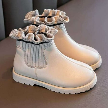 

ANXINDAXZ New Children Shoes Boots for Girls Winter Boots for Girl PU Leather Waterproof Winter Kids Snow Plus Size 22-37 Cashmere Warm