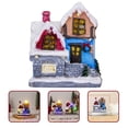 thumbnail image 2 of Figurina de casa de Navidad en miniatura iluminada decoración de escritorio de Navidad para niños regalo de Navidad, 2 of 6