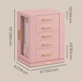 thumbnail image 6 of LEDREM 360° Rotating Jewelry Box Organizer with 5 Drawers, Vertical Earring Storage, 8.7 x 6.3 x 11 Inches, Pink, 6 of 6