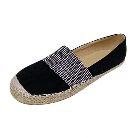 

Bnwani Shoes Women Comfortable Flat Bottom Hot Drill Recreational Shallow Single Works Shoes