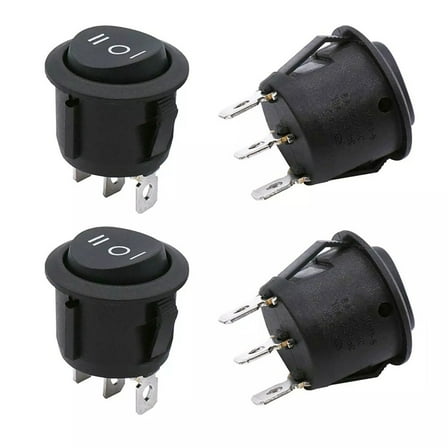 4Pcs Momentary Boat Rocker Switch 3 Pin 3 Position(On)-Off-(On) 6A 250V/10A 125V