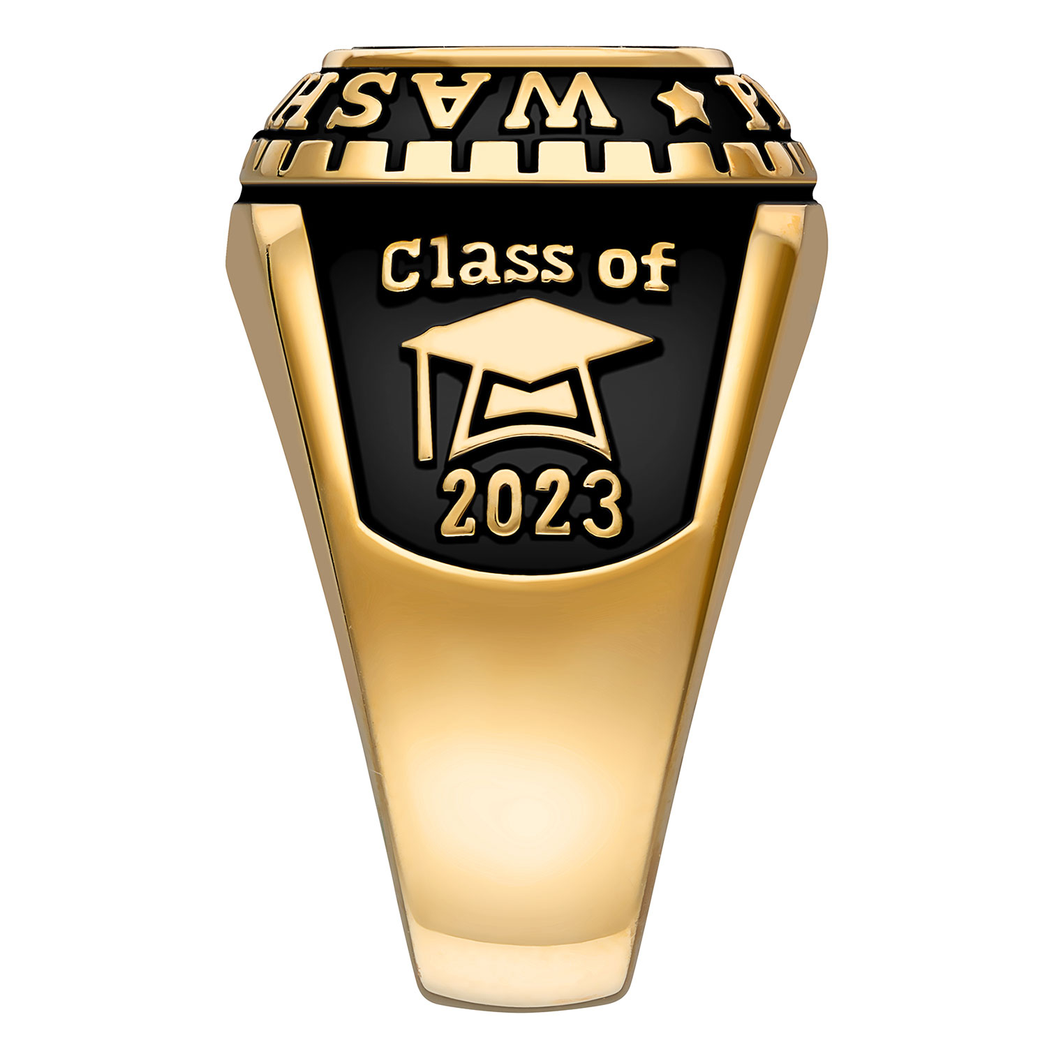 Order Now for 2025 Graduation, Freestyle Men’s Class Ring – Onyx, Carnelian, Lapis Mother of Pearl Genuine Stone Sterling Silver, Personalized, High School or College Graduation