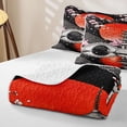 thumbnail image 4 of Homewish Japanese Cherry Blossom Quilt Full,Ukiyo e E Print Full Bedspread Sets,Black Red Pink,3pcs, 4 of 7