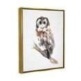 thumbnail image 3 of Stupell Industries Perched Owl Gazing Watercolor Style Painting Metallic Gold Floating Framed Canvas Print Wall Art, Design by Annie Warren, 3 of 6