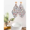 thumbnail image 2 of Boho Leaf Kitchen Dish Towels for Drying Dishes Set of 2, Orange Red Spring Farmhouse Pastoral Tribal Waffle Weave Microfiber Hand Tea Bathroom Towels Quick Dry & Absorbent Towel 12x12, 2 of 7