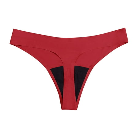Kopltyrfg Underwear for Women Nylon Thong Leak Panties Sexy Panties Red S