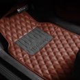 thumbnail image 3 of FH Group Universal Fit Diamond Pattern Floor Mats Leather For Car SUV Van Brown w/ Black Dash Pad F12002BROWN-FH1002BLACK, 3 of 6