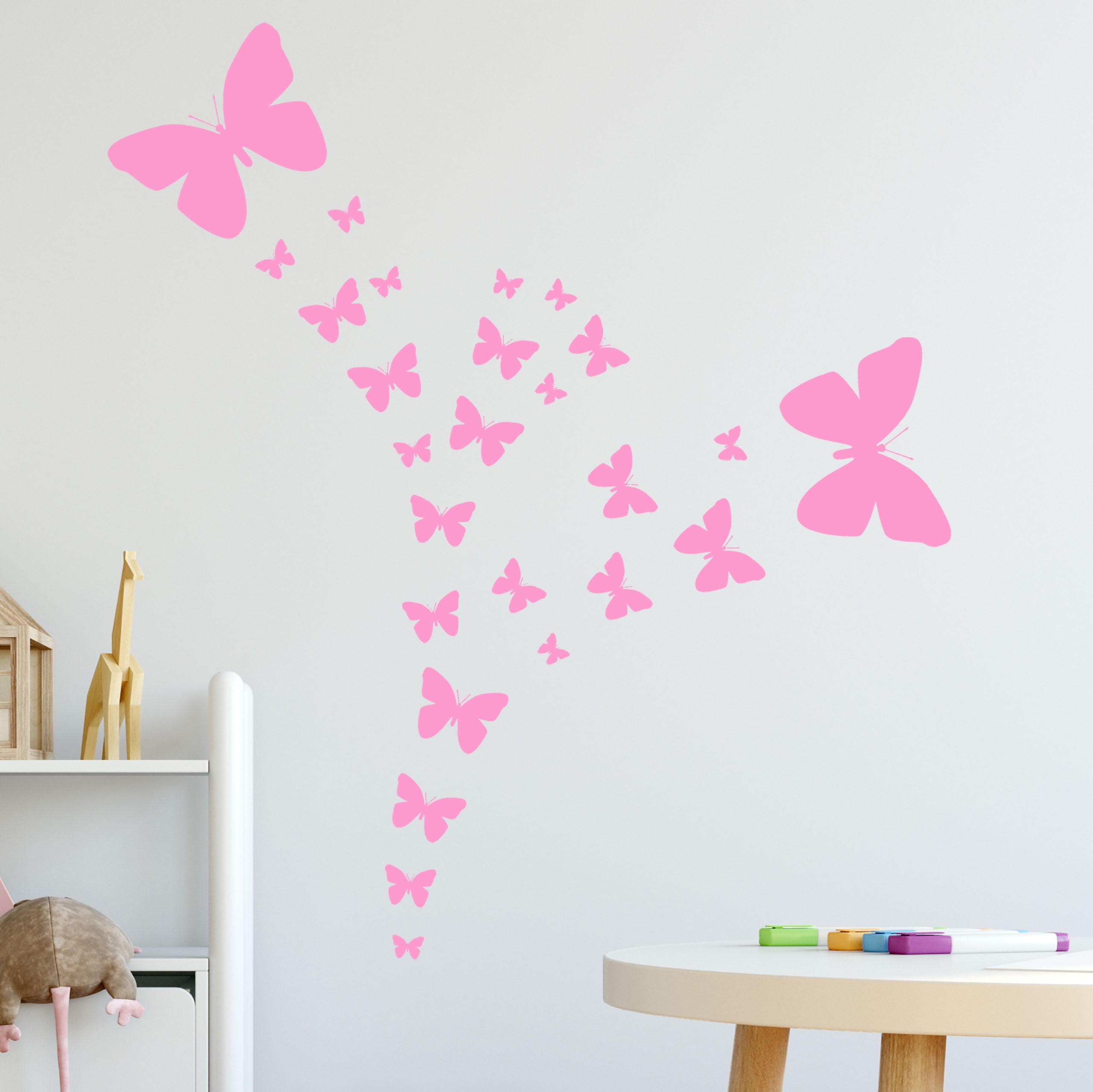 Butterflies Wall Decals 26 x Mixed Size Butterfly Vinyl Wall Art Stickers 