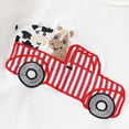 thumbnail image 3 of HCNTES Toddler Outfit Cute Farm Theme Embroidery Tee and Gingham Shorts 2-Piece Set for Birthday Parties Boys Summer Outfits, 3 of 9