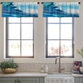 thumbnail image 3 of LALILO Kitchen Curtain Valance Ocean Seascape Surfing Rod Pocket Window Curtain 52"x 18" Set of 2, 3 of 5