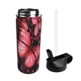thumbnail image 2 of Yiaed pink butterfly Print Water Bottle with Straw Lid, Stainless Steel Double Wall Insulated Water Bottle | Leak-Proof and Spill-Proof Water Bottle, 2 of 8