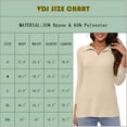 thumbnail image 3 of VDJ Women Fall Blouse 3/4 Sleeve Zipped Basic T Shirts Solid Color Lightweigt Soft Beige Tops 2025 New Clothing Size S, 3 of 8