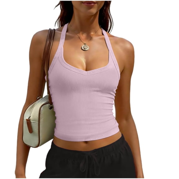 PFRNLF Ribbed Tank Tops for Women Summer Sleeveless U Neck Slim Fit Spaghetti Strap Basic Camisole