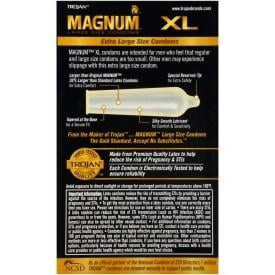 Trojan Magnum XL Lubricated Large Size Latex Condoms - 12 Count Pack of 2