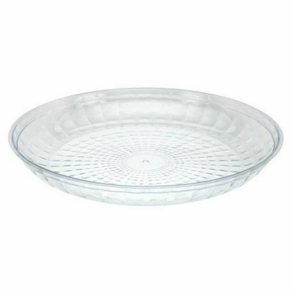 11'' Clear Crystal Cut Plastic Tray - Events and Casual Use (5 Pack)