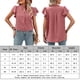 thumbnail image 2 of Blusa De Manga Corta Camiseta informal para mujer con cuello en V y volantes ligera para mujer de ajuste relajado (rosa XL) Ygjytge para Mujer Rosa T XXL, 2 of 7