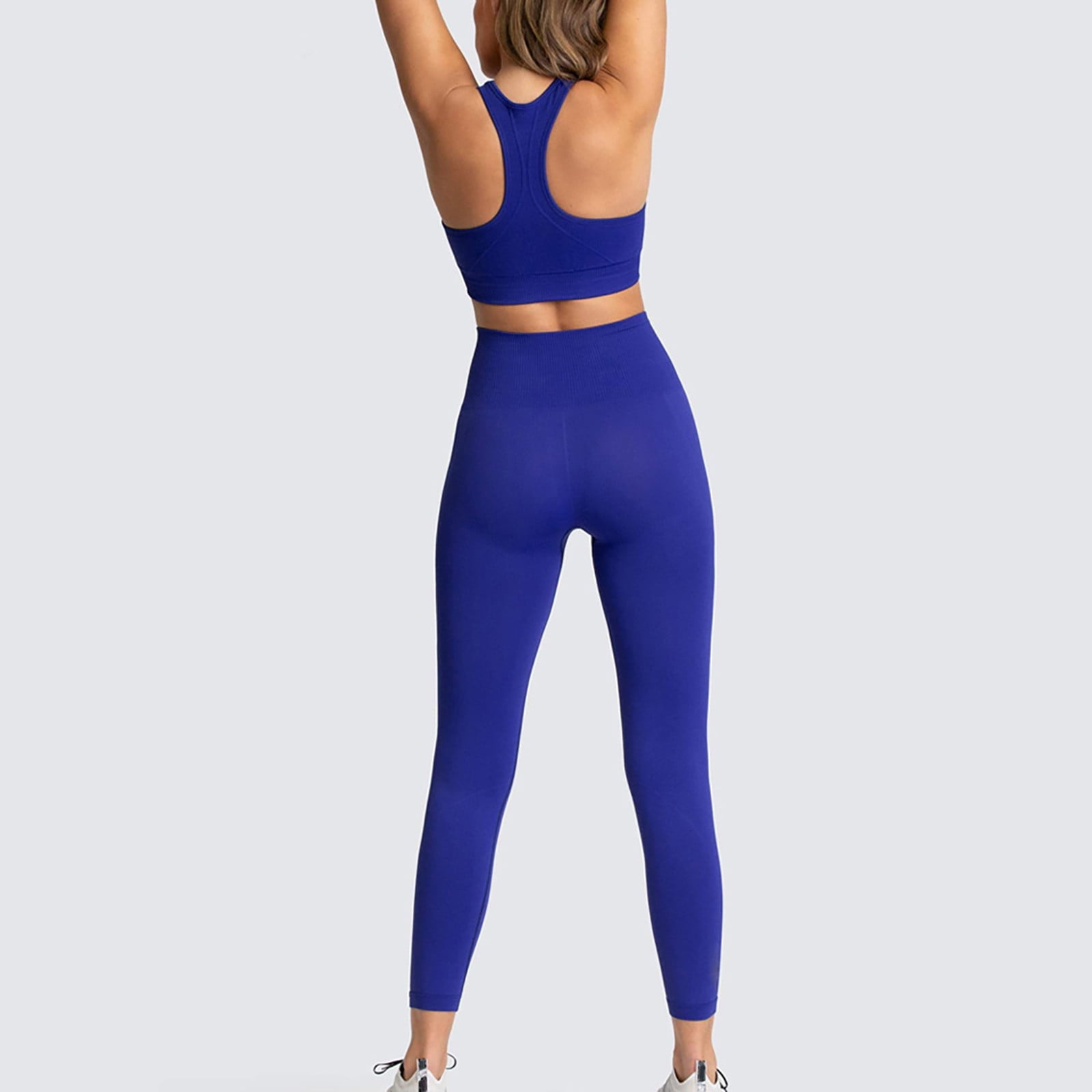 Workout Outfits for Women 2 Piece Seamless Sports Bra and High Waisted Yoga  Leggings Sets Solid Color Athletic Gym Tracksuits 