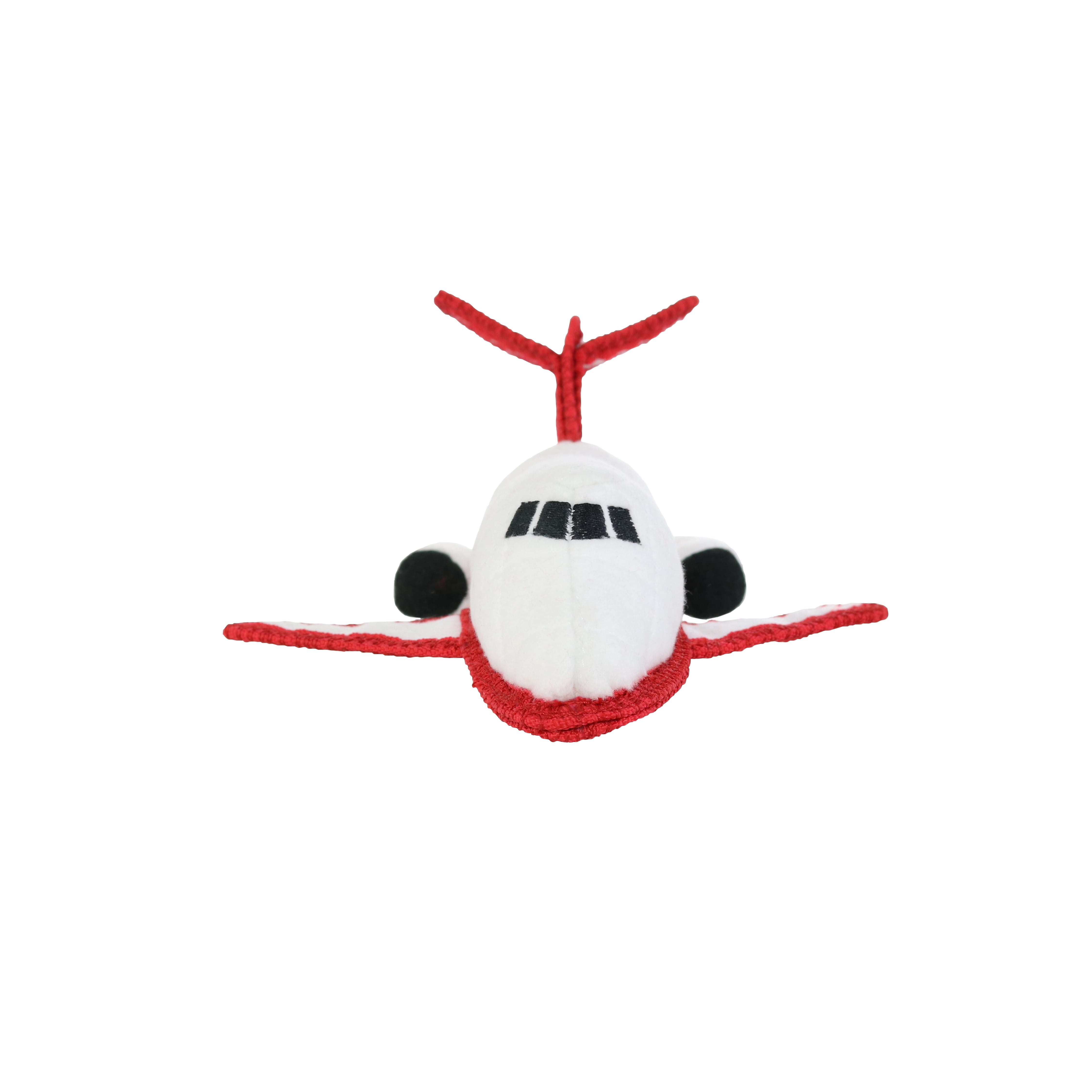 Tuffy Transportation Airplane Durable Plush Squeaky Dog Toy, 2 Pack