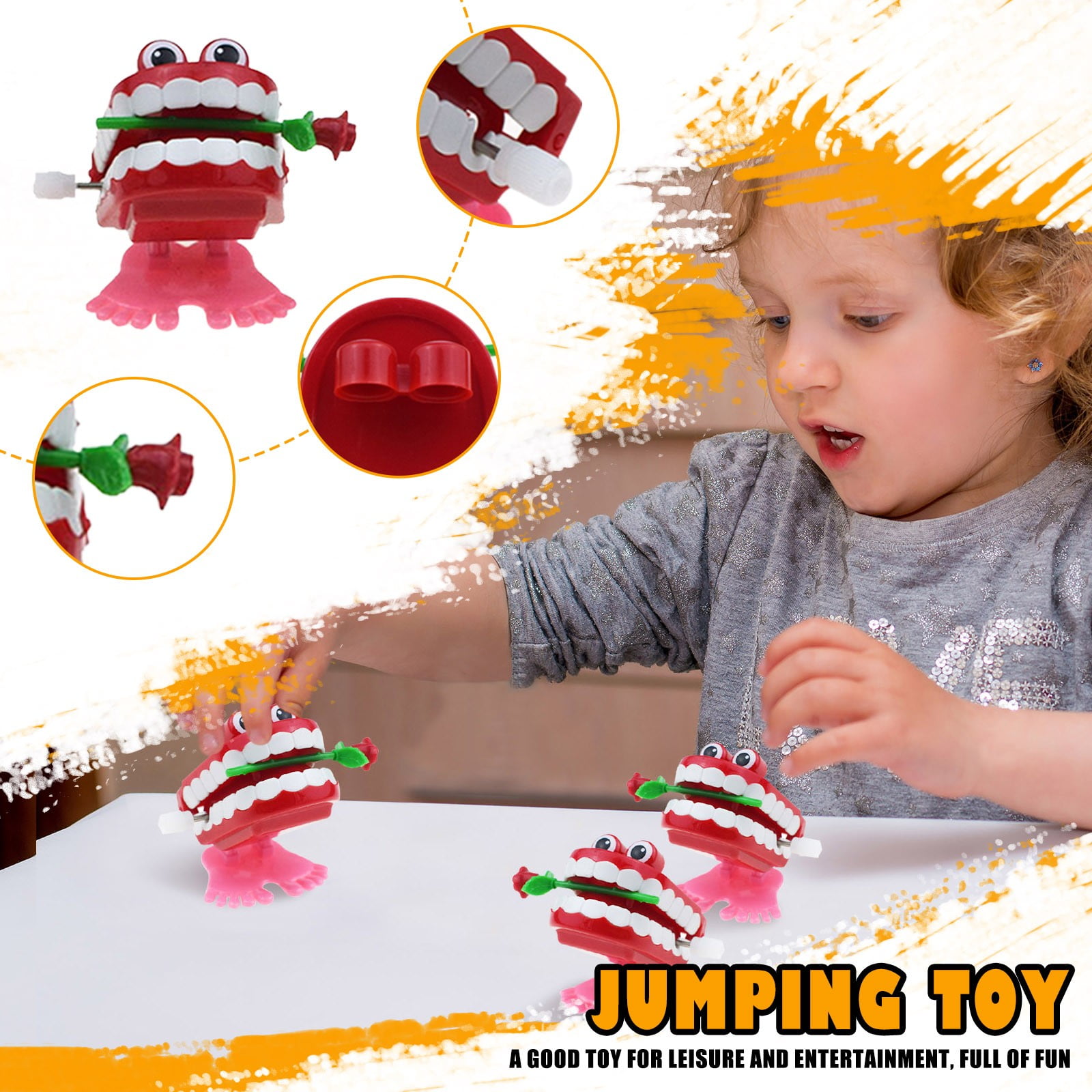 Best Gift!Wind Up Toys Plastic Chattering Teeth Wind Up Toy Early