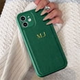 thumbnail image 1 of Personalised Customized Name Case For iPhone 16 15 14 13 12 11 Pro Max Initials Letters Leather DIY Cover 13 14 15 16 Pro Max green for iphone 15Pro Max, 1 of 6