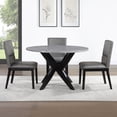thumbnail image 3 of Steve Silver Amy Gray Faux Marble 48-inch Round Dining Table, 3 of 10