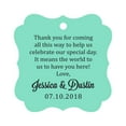 thumbnail image 1 of Darling Souvenir Custom Wedding Thank You Message Gift Tags Personalized Party Favor Hang Paper Tags-Mint Green-100 Tags, 1 of 1