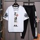 thumbnail image 3 of Conjuntos de pantalones superiores para exteriores, camiseta para hombre XL 5XL, chándal de tendencia 2024, trajes deportivos estéticos para correr, ropa holgada básica estampada para hombre, 3 of 5