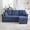 Navy, variant on Homefun L-Shaped Sectional Sofa with Pull-Out Storage USB,Ottoman Convertible for Living Room, Apartment Corduroy Fabric,Navy