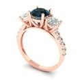thumbnail image 2 of 1.97 ct Round Cut Natural London Blue Topaz 3 Stone 14K Rose Gold Womens Engagement Ring, 2 of 5