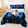 thumbnail image 3 of jejeloiu Teens Video Game Full Size Comforter Sets,Pixel Console Gamepad Bedding Sets For Teens Reversible 3 Pieces, 3 of 7