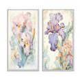 thumbnail image 2 of Designart "Purple Iris Flower in Vintage Pastels II" Irises Framed Wall Art Set Of 2 - Traditional Pink Framed Wall Art Set Of 2, 2 of 6