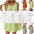thumbnail image 3 of Zynoxe Mini Dresses for Women Summer V-neck Sleeveless Hollow Out Strap Sundress Casual Ventilate Peasant Gauze Lounge Beach Dresses Beige S, 3 of 9