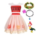 thumbnail image 4 of 2024 Little Girl Casual Moana Dress Role Playing Ocean Adventure 2 Fancy Vaiana Halloween Princess Costume Summer Clothing Frock, 4 of 4