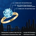 thumbnail image 2 of Gem Stone King 14K Two Tone Gold Swiss Blue Topaz Solitaire Engagement Ring for Women | 4.56 Cttw | Round 10MM | Gemstone November Birthstone | Size 7, 2 of 6