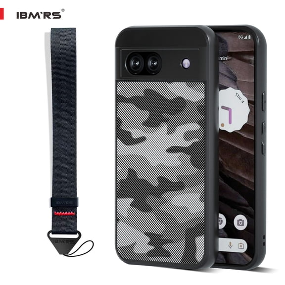 IBMRS For Google Pixel 8a Case, Translucent Shockproof Phone Cover (Camo Black)