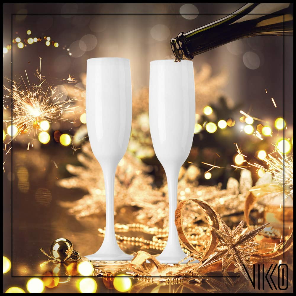 Vikko Décor Rose Gold Champagne Flutes: 6 Ounce Capacity – Perfect for  Parties, Weddings, and Everyday – Thick and Durable – Dishwasher Safe – Set  of