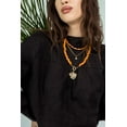 thumbnail image 2 of Women Gold-Plated Boho Layered Necklace Set 3Pcs, Orange Long Beads, Snake Chain with Star Pendant, Orange Beads with Leaf Pendant, Bohemian Style Trendy & Adjustable Elegant Fashion Jewelry, 2 of 6