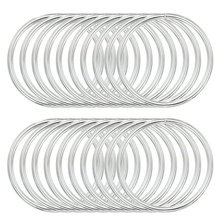 Uxcell 30 Pcs Metal Hoop Rings for Craft 1.73 Inch Floral Wreath Macrame Hoops Dream Catcher Rings for DIY Crafts Macrame Plant Hangers, Silver