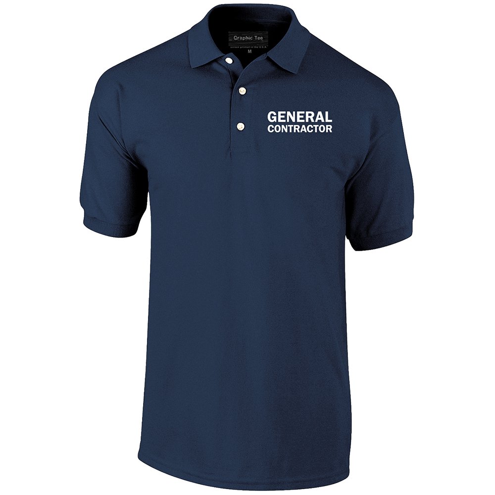 Qraphic Tee General Contractor Polo Shirt, Construction Polo, Manager