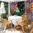 thumbnail image 4 of Outdoor Curtains for Patio Waterproof, Boho Blue Flower Outdoor Privacy Panels Grommet, Spring Bohemia Chic Red Yellow Floral Blackout Outside Curtains for Porch/Cabana 54"x95", 1 Panel, 4 of 8