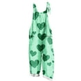 thumbnail image 3 of QATAINLAV Wide Leg Linen Jumpsuits for Women St Patricks Day Outfits Funny Graphic Spaghetti Strap Rompers One Piece Pants with Pockets Green L Fall Savings, 3 of 6