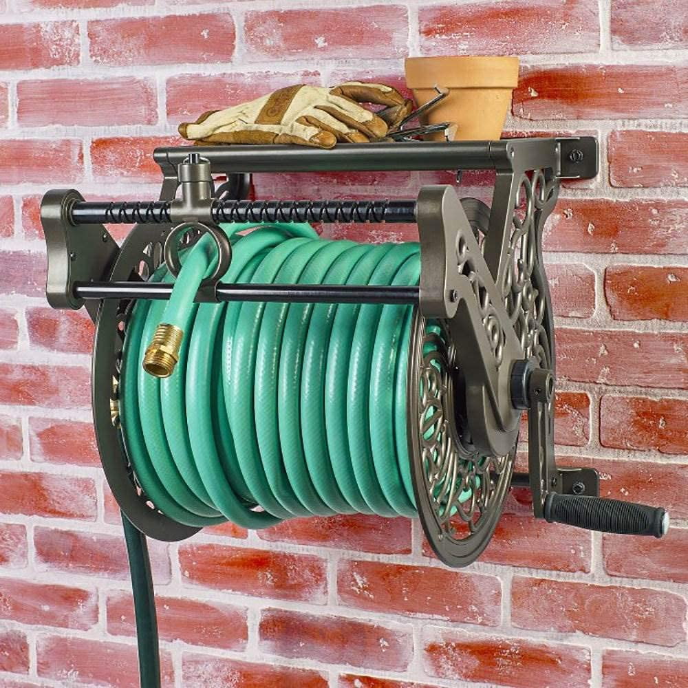 Liberty Garden LBG707 125' Wall Mounted Heavy Gauge Aluminum Hose Reel (2 Pack)