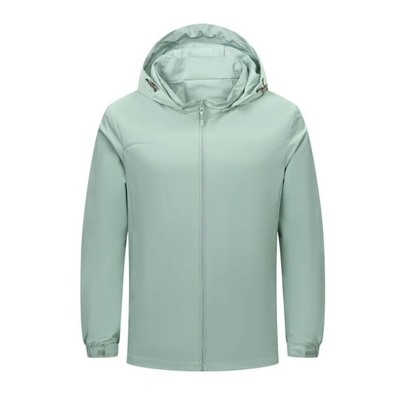 Busydd Womens and Mens Couples Fall Jackets Solid Color Windbreaker Jacket Windproof Winter Coats with Hooded Fashion Solid Color Hiking Mountain Jackets Plus Size Rain Jacket S-4XL