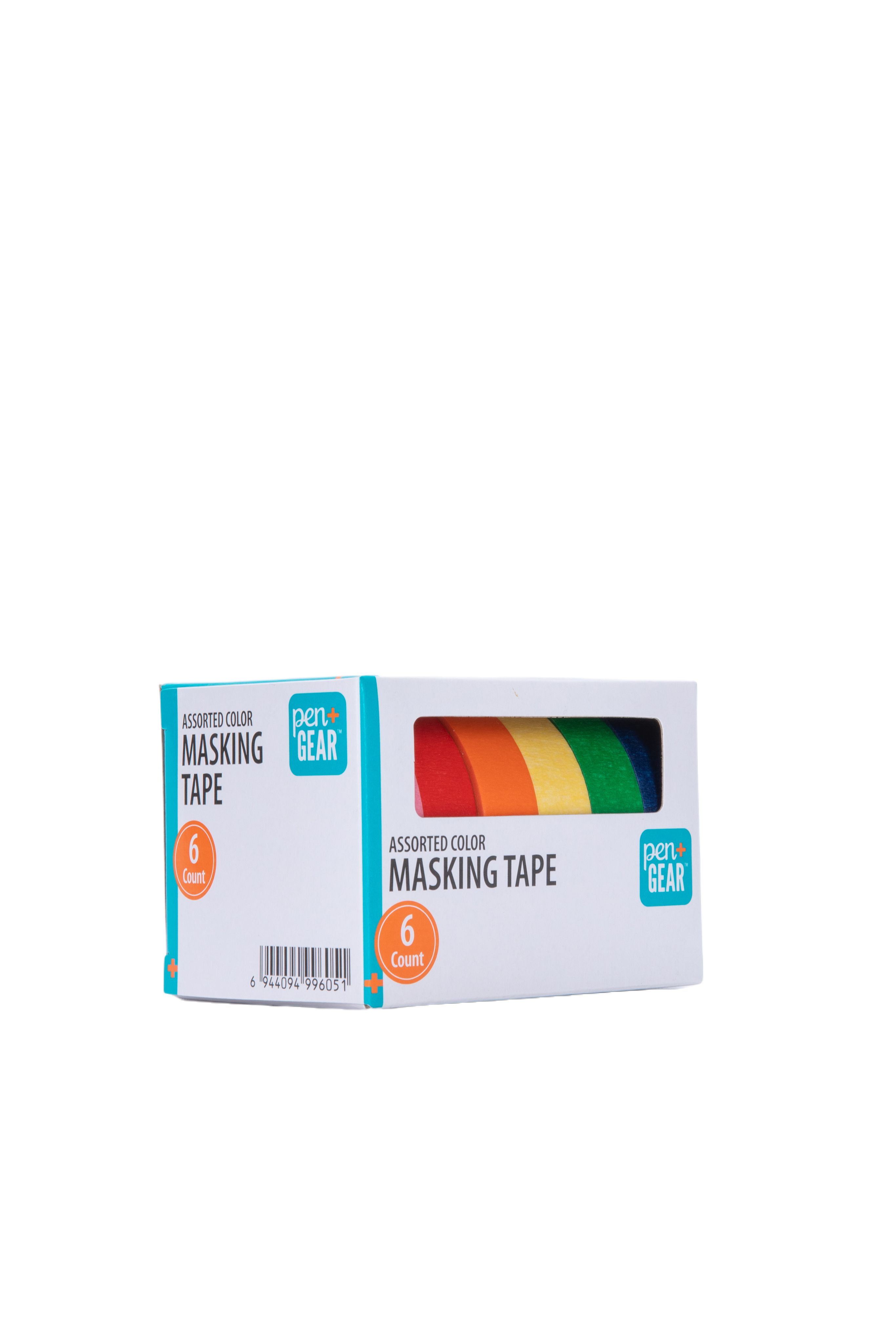 Pen+Gear Masking Tape, 0.59 in x 15 Yds, Multicolor, 6 Rolls