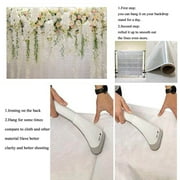 8x6FT White Flower Backdrop Wedding Backdrop Sweet Simple White Flower Backdrops for Wedding Decoration Mothers Day Party Supplies